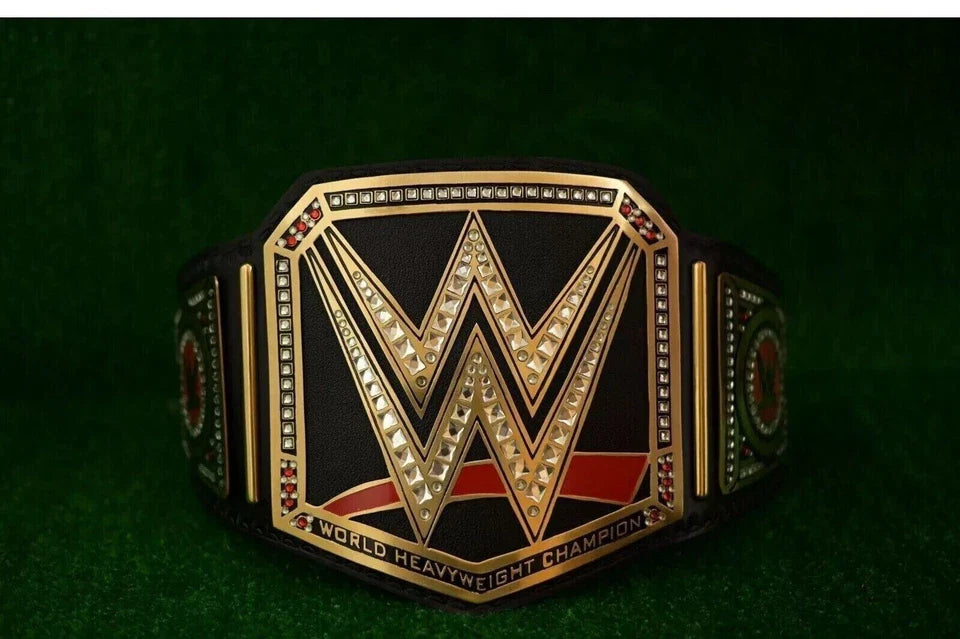 World Heavyweight Championship Replica Title Belt Black Adult Size 4mm Brass