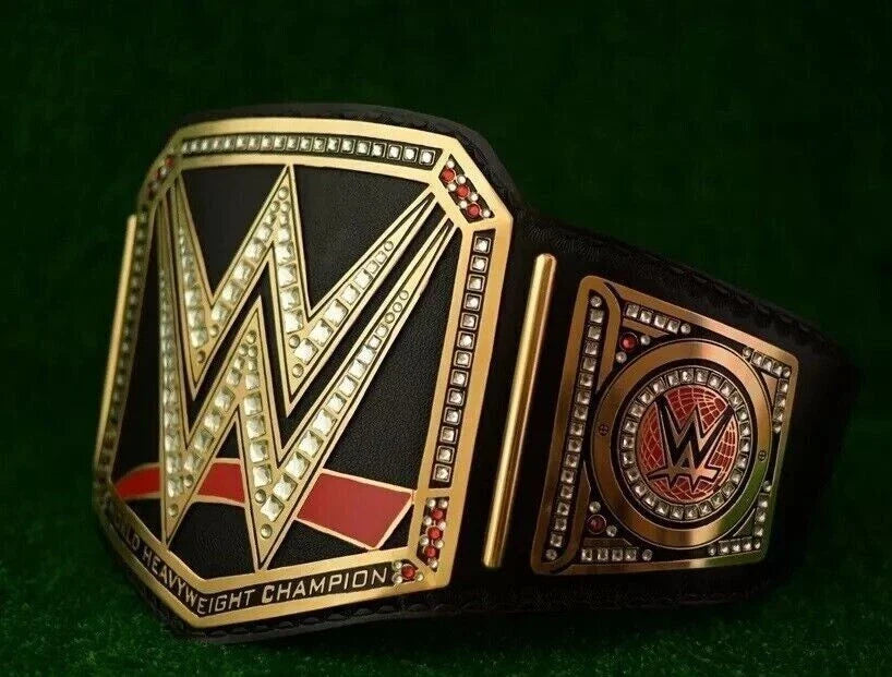 World Heavyweight Championship Replica Title Belt Black Adult Size 4mm Brass